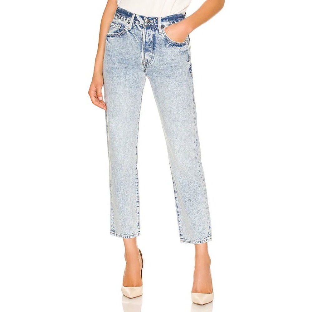 FRAME Le Original High Rise Straight Leg Jeans Richlake Acid Wash Blue 24